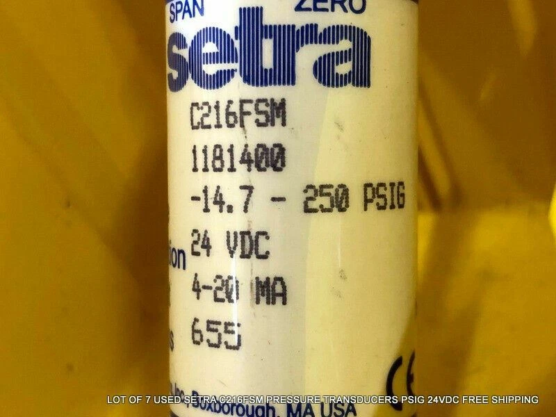 LOTE DE 7 TRANSDUCTORES DE PRESIÓN SETRA C216FSM USADOS PSIG 24 VDC ENVÍO GRATUITO Foto 4 de 4