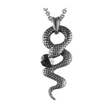 Snake Necklace Sophia Pendant Stainless Steel with Hematite By Controse