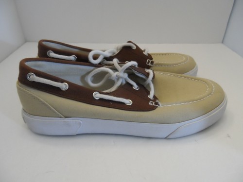 Brown Canvas Boat Shoes - Size 7.5B | eBay