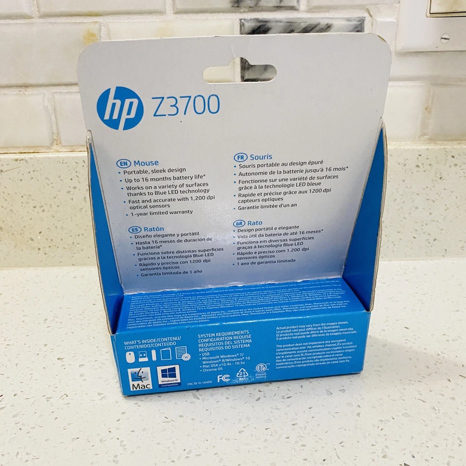 HP Z3700 Wireless Computer Mouse with USB Dongle Black Brand New Sealed - Image 2 of 4