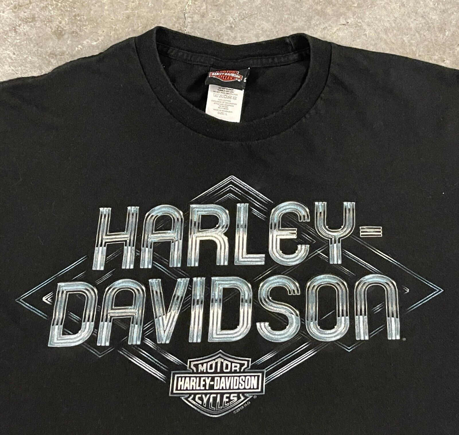 HARLEY DAVIDSON T-Shirt Men's Large Black Short S… - image 2