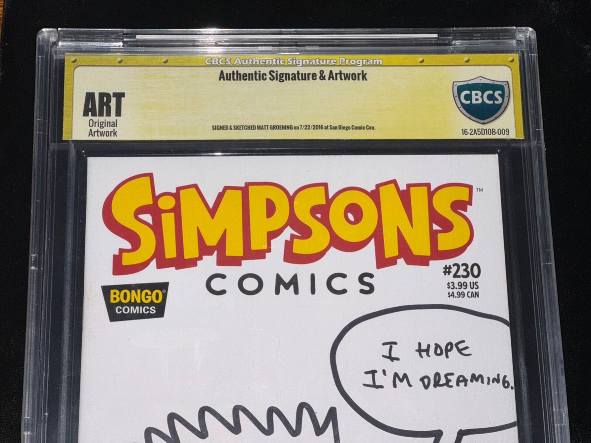 Signed Matt Groening Comic Book The Simpsons Autographed w/ Sketch