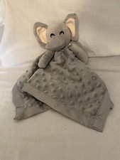 Gray Elephant Lovey Crinkle Ears Minky Dots Security Blanket Unbranded Gray Bow
