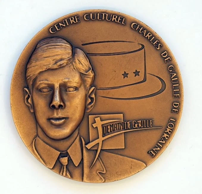 Médaille Général Charles De Gaulle Par Rivaud - 1945 - Arc De Triomphe - Bronze