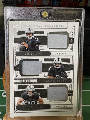 2025 National Treasures 3 Patches Brock Bowers RC Ashton Jeanty Geno Smith /99