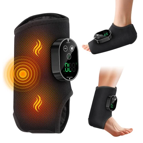 4-in-1 Electric Foot Ankle Massager Brace Pain Relief Heating Vibration Therapy