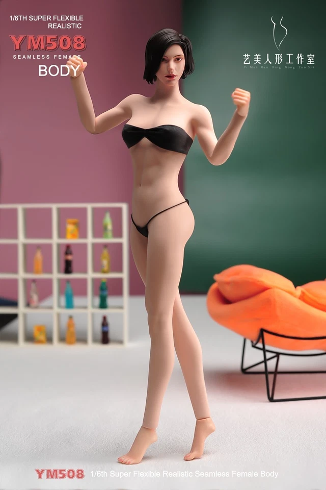 YM508 1/6 Female Pale Mid Breast Flexible Jointed Body&Details For 12''Figure - Image 2 of 4