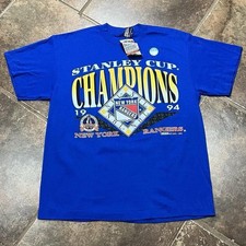 Vintage 90s NHL New York Rangers Stanley Cup Hockey Tshirt Men  s Large NWT