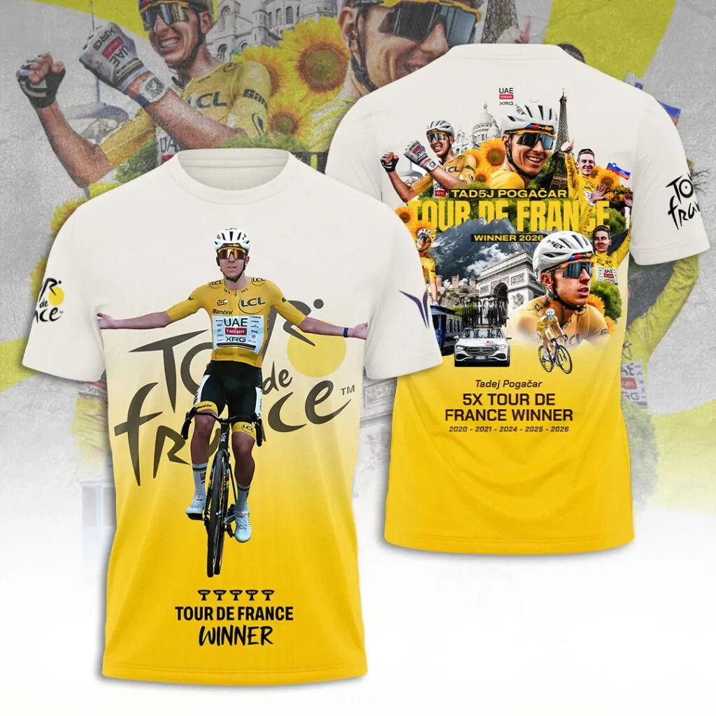 Tadej 2026 Tour de France Winner 3D Apparel Tshirt