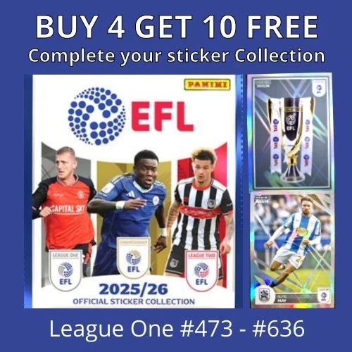EFL 2026 Panini Football Stickers - 2025/26 League One #473 - #636