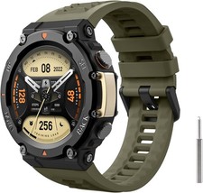 MoKo Watch Band Compatible with Amazfit T-Rex 2 Outdoor GPS Smartwatch, Soft Sil