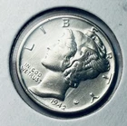 1942-P Mercury 10c 90% SILVER ~ GEM BU ~ Split Bands ~ Cartwheel Luster ~ B44