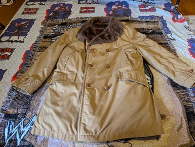 Mcgregor Mens Jacket 42 Brown Fur Lined 70s Button Vintage