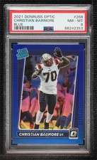 2021 Donruss Optic Rated Rookie Blue Prizm /179 Christian Barmore #268 PSA 8 0c6