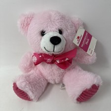 Dan Dee Pink Teddy Bear Heart Ribbon Stuffed Plush Valentine's Day 2018 8" NEW