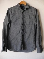 Proof Shirt Mens Small Gray Button Up Long Sleeve Dual Chest Pockets Huckberry