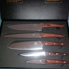 Naitesen 5Pc Professional Kitchen Chef Knife Set With Blade Guards. Solid,Sturdy