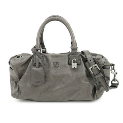 LOEWE Anagram Leather 2Way Bag Hand Bag Shoulder Bag Bronze Authentic Used F/S