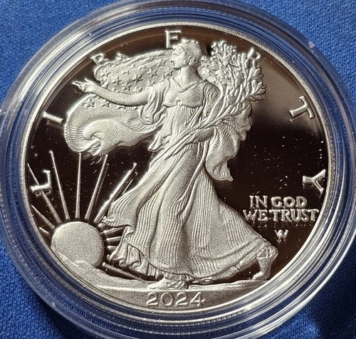 A 2024 W Proof $1 American Silver Eagle In OGP COA
