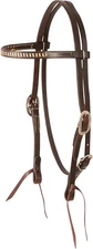 Martin Saddlery Chocolate Rawhide Laced Browband Headstall - Premium Harness