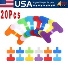 20PCS Nylon Cable Labels Reusable Core Cable Tags Wraps Flexible Cable Organizer