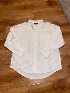 Cherokee Boys White Long Sleeve Button Up Dress Shirt 100% Cotton Size 6/7