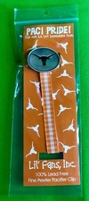 TEXAS LONGHORNS PACI PRIDE PACIFIER CLIP BABY/BABIES Lil Fans LEAD FREE