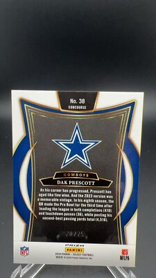2024 Panini Select Football Dak Prescott Tie-Dye Prizm /25 #9372 S
