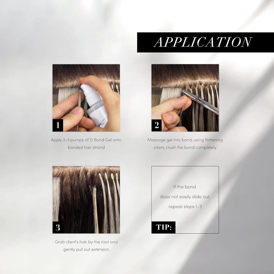 Removedor de gel X10 Pro-Tools D Bond de The Hair Shop, para fusión, punta en U, 4 oz Foto 3 de 4