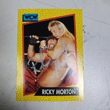 Ricky Morton Autographed 1991 Impel WCW Wrestling Card #98 Rock-N-Roll Express