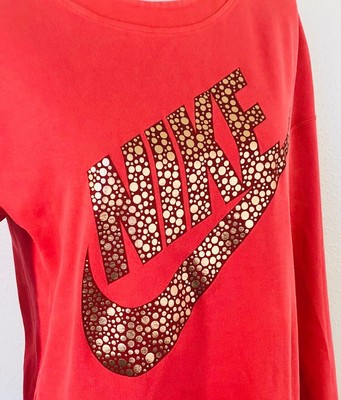 red nike oversized sweatshirt