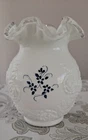 Fenton Elizabeth Collection 6 1/2" Rose Embossed Silver Crested Vase
