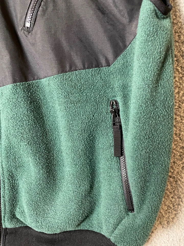 Chaleco Obermeyer Para Hombres XL Nevada Negro Verde Vellón Cremallera Separadora Ropa de Esquí Foto 4 de 4