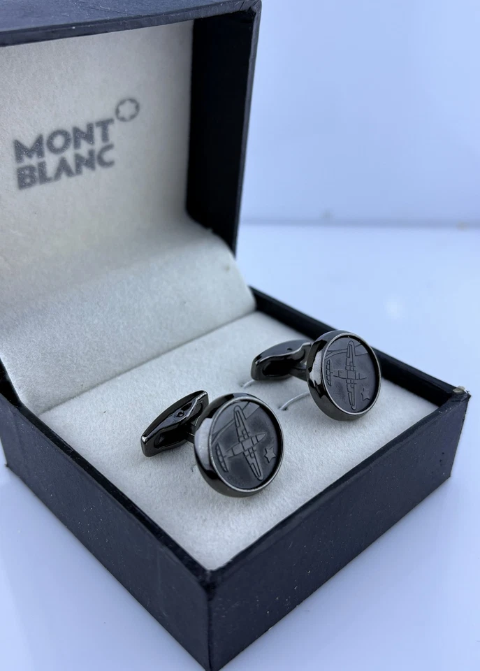 Montblanc Aviation Cufflinks Set–Airplane & Star Design Luxury Gift Box Included - Image 2 of 4