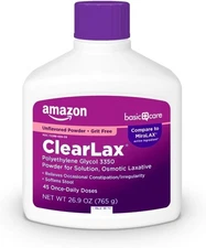Amazon Basic Care ClearLax Polyethylene Glycol 3350 1.68 Pound (Pack of 1) 