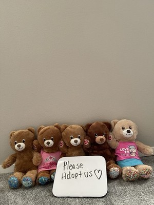 Build-A-Bear Workshop 5 Plush Bears Lot Birthday Themed Clothing 16''
