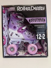 GIRLS ROLLER SKATES SIZE 12-2 ADJUSTABLE ROLLER DERBY SIZE SMALL New