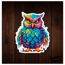 Rainbow Owl - Vinyl Decal Sticker - Car Window Laptop - ebn11397