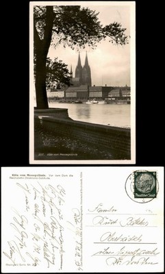 Cologne from the exhibition grounds: in front of the cathedral the Reichsbahn management building 1930