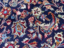 10x14 BLUE ANTIQUE ORIENTAL RUG handwoven vintage handmade navy red fine 9x13 ft