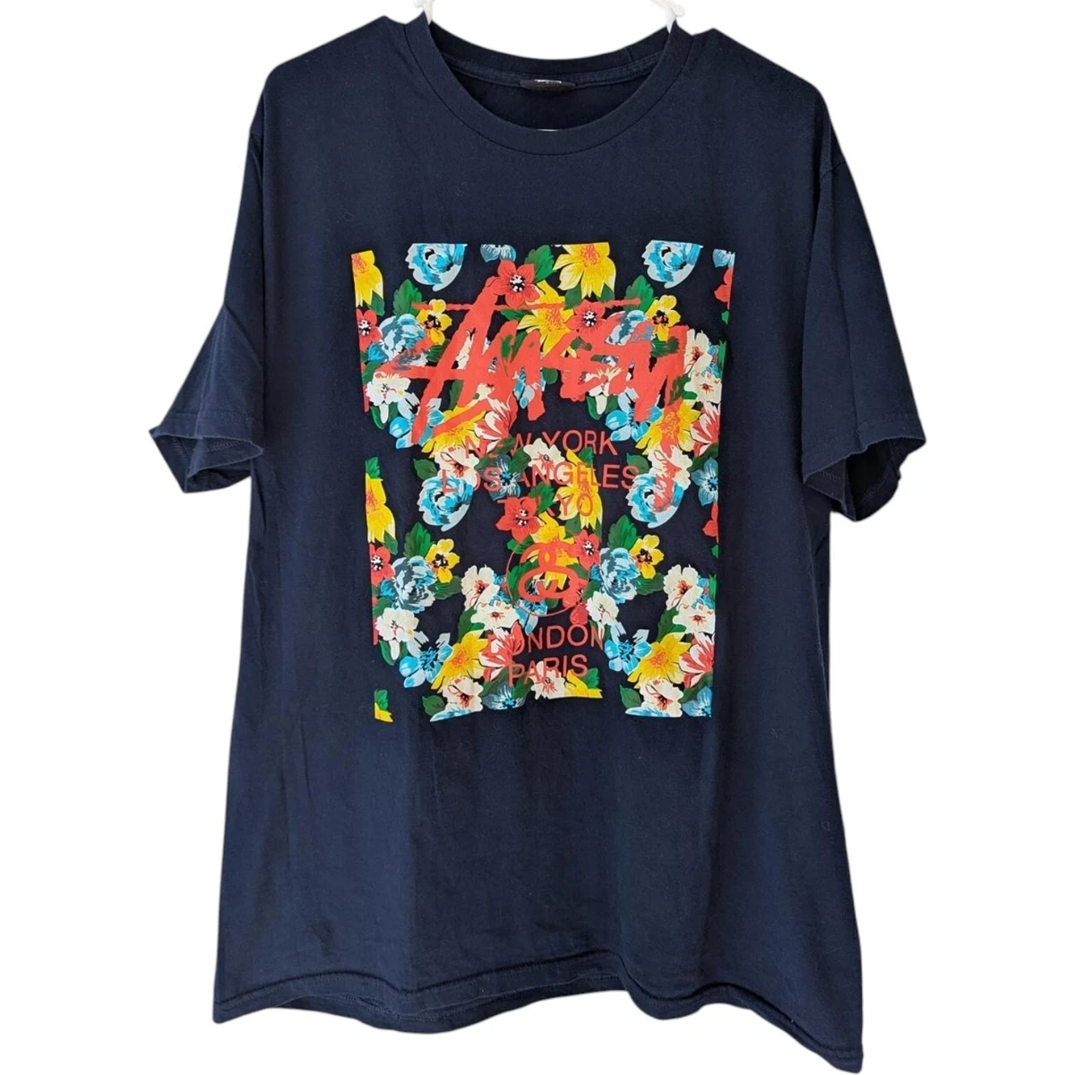 Stussy フラワーグラフィック Tシャツ ネイビー S Stussy Floral T-Shirts for Men for sale | eBay