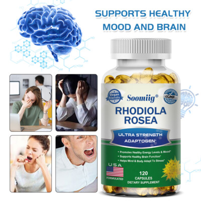 Rhodiola Rosea Improves Energy Mood Performance Improve Memory 30-120 Capsules