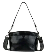 Patricia Nash Marcie Leather Crossbody Bag-Black-NWT-$169.95