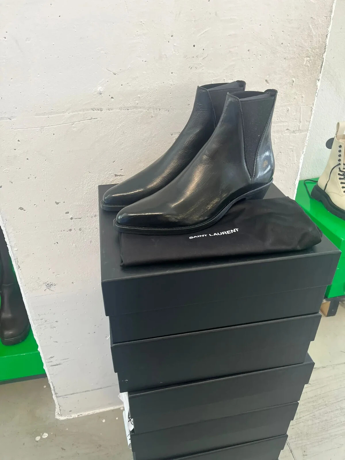 Stivali Saint Laurent Paris Dakota 50 neri nuovi con etichette 42