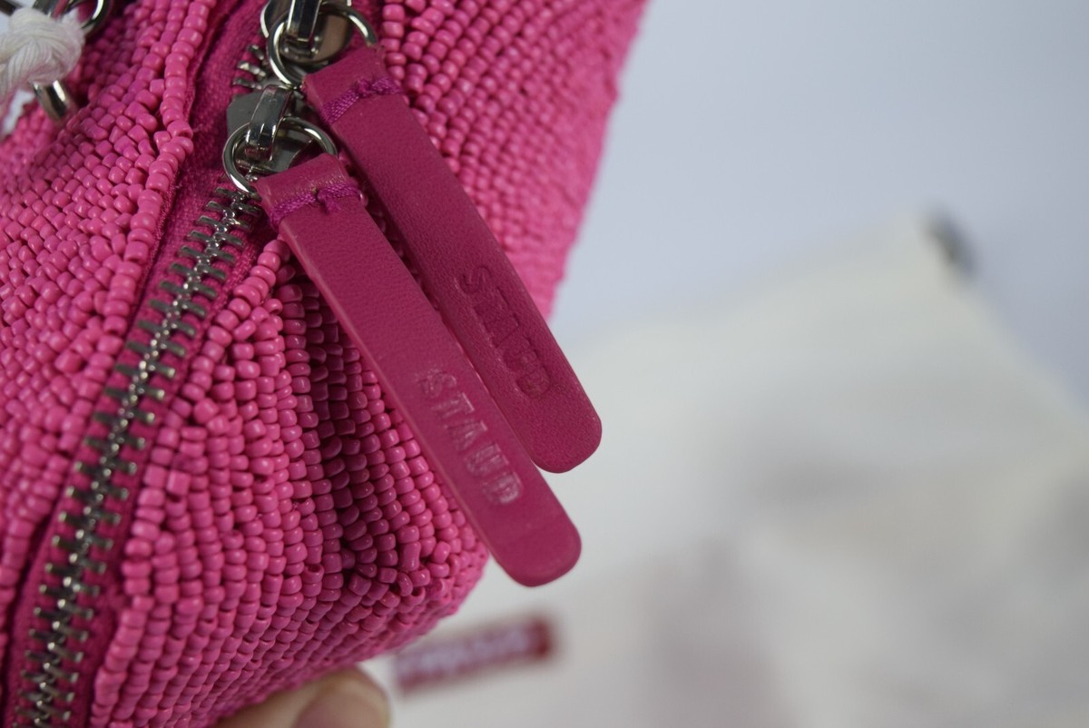 NWT STAUD Beaded Pink Blossom Heart Clutch Zipper Wristlet NWT STAUD Beaded Pink Blossom Heart Clutch Zipper Wristlet