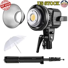 80W 5600K Dimmable LED Video Lights W/ Bowens Mount Kit Reflector Spotlight New