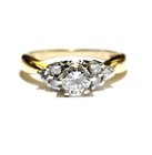 14k white yellow gold .95ct round diamond engagement ring band 3.6g 6.25 — photo 2