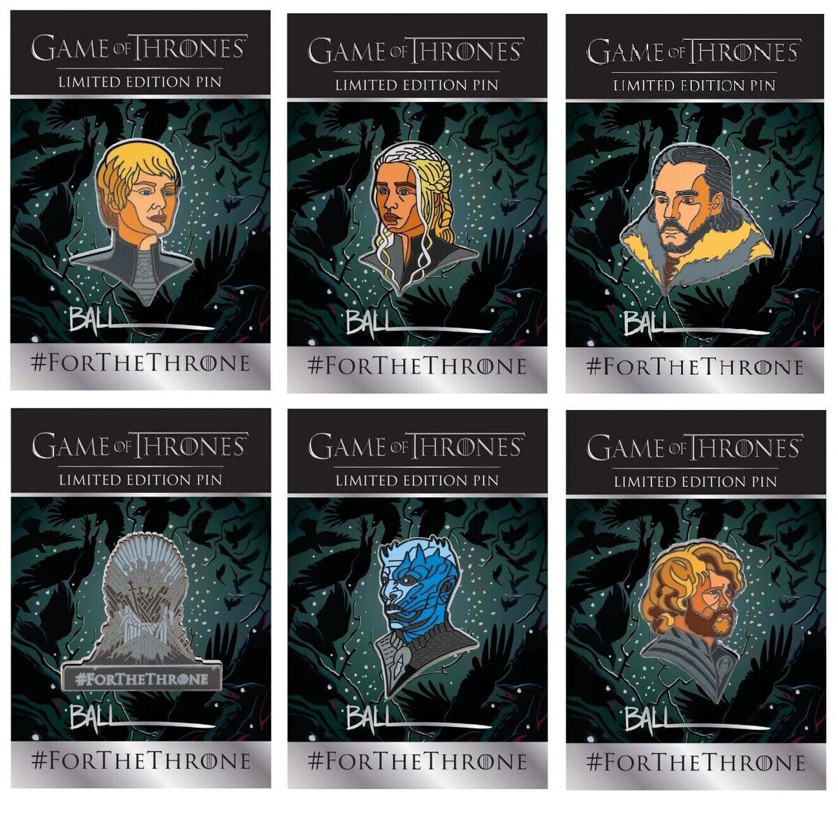 GOT LIMITED EDITION Game Of Thrones #ForTheThrone enamel pin set Sold out  online