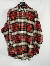 Vintage Ralph Lauren Men L The Big Shirt Oxford Shirt Plaid Button Down Red