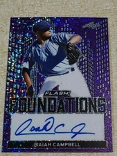 Isaiah Campbell 2019 Leaf Flash Foundations On-Card Auto Purple # 23/25 Mariners